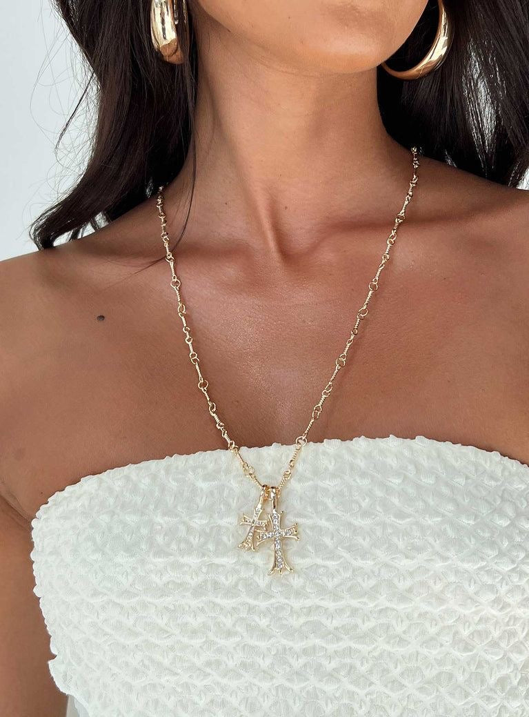 Double Cross Necklace