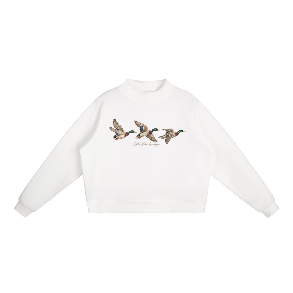 Mallards In Flight Mock-Neck