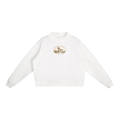 Faux Patch Mock Neck