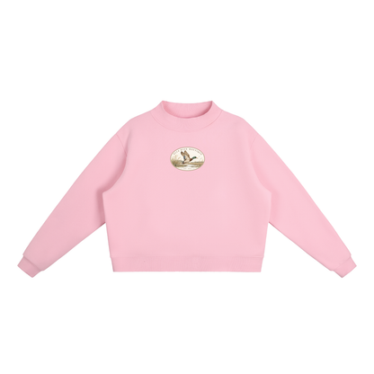 Ella Blue Patch Mock-Neck