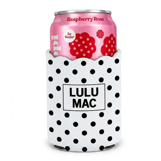 Lulu Mac - White/Black Dot Koozie
