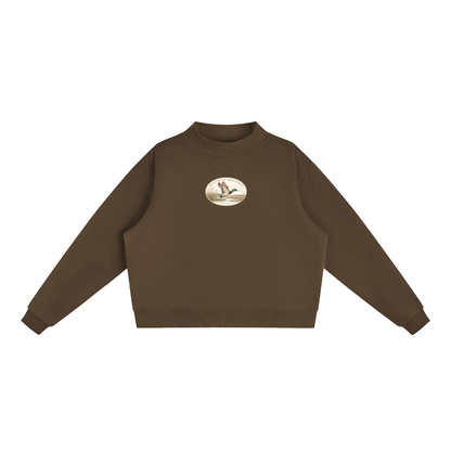 Ella Blue Patch Mock-Neck