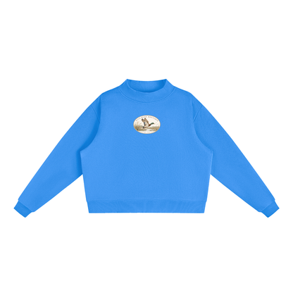 Ella Blue Patch Mock-Neck