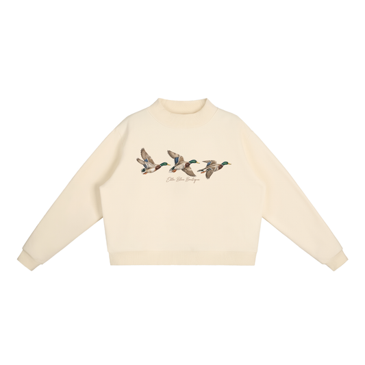 Mallards In Flight Mock-Neck