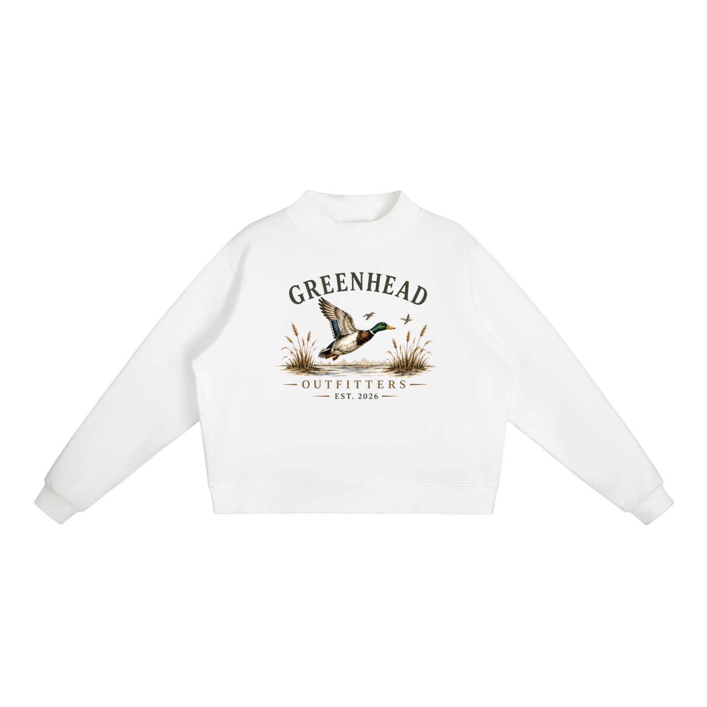 Green Head Outfitters - Fleece Mock-Neck Sweatshirt