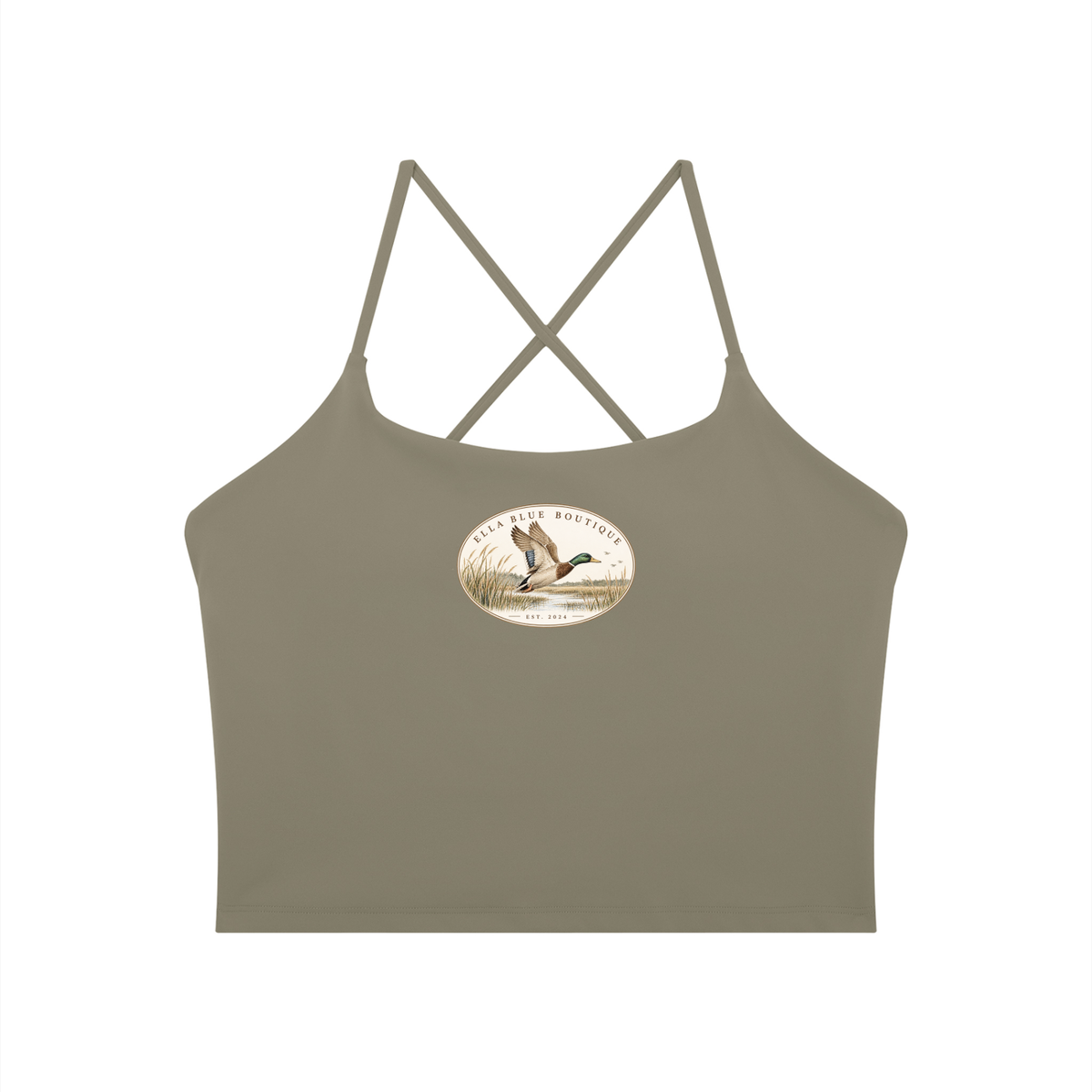 Ella Blue Faux Patch Athletic Tank