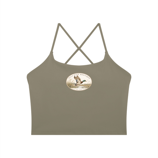 Ella Blue Faux Patch Athletic Tank