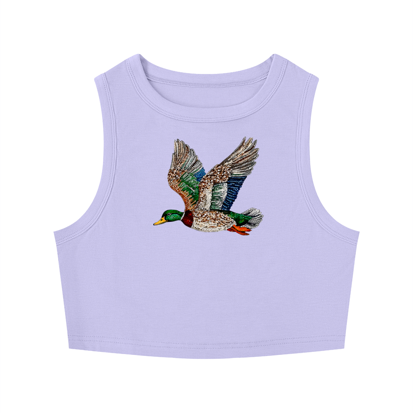 Faux Rhinestone Women's Crop Tank Top